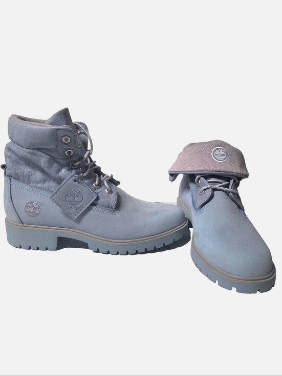 Timberland Shoes - Rare Y2K Timberland Womens 8.5 Roll Top Cornflower Blue 8.5 Leather Boots 89361